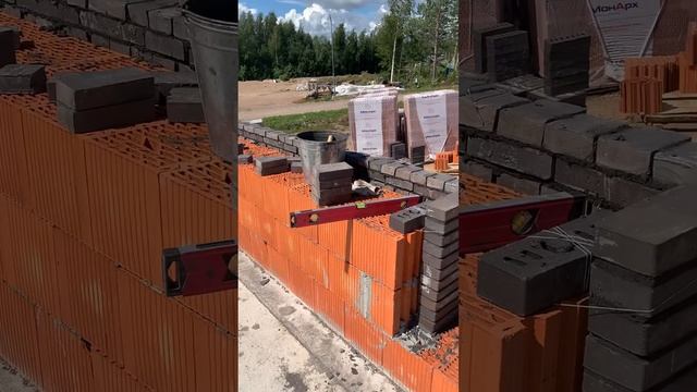 Кладка кирпича / дом у залива #строительство смотреть онлайн