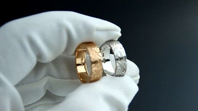 Обручальные кольца в японском стиле в белом и красном золоте. смотреть онлайн