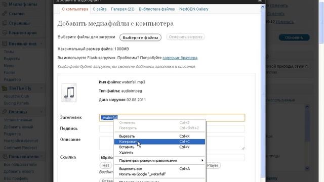 Установка Audio Player на Wordpress. смотреть онлайн