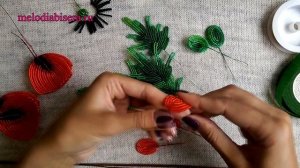 МАКИ из БИСЕРА, урок 2/2 - Листья и сборка. Полевые цветы из бисера - часть 4/4