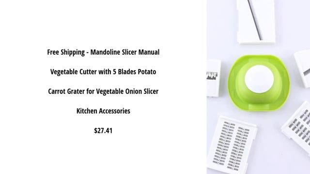 Mandoline Slicer Manual Vegetable Cutter with 5 Blades смотреть онлайн