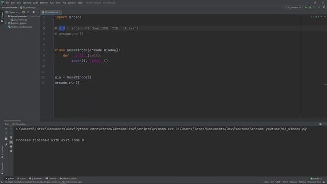 Python Arcade játékfejlesztés #03 - ablak смотреть онлайн