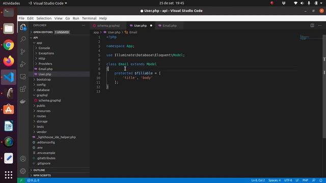 CRUD usando GraphQL + Lighthouse + Laravel + Postgres + JWT 10/25 Criando o Modelo смотреть онлайн
