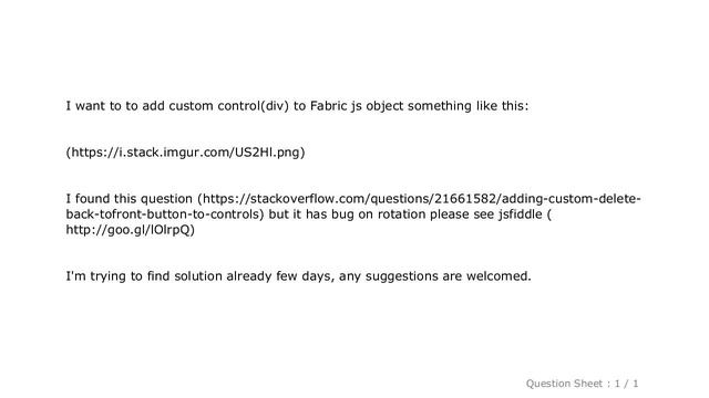 HTML : Add custom control to Fabricjs object смотреть онлайн