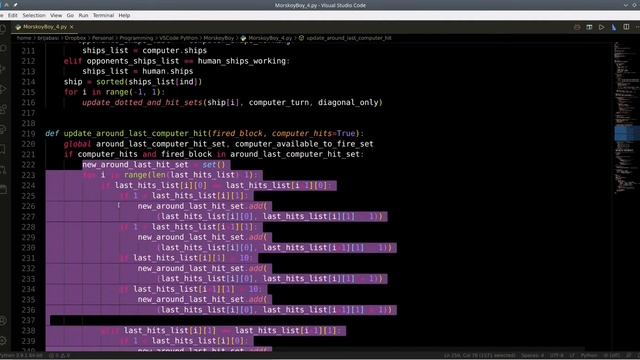 Морской бой на Python и Pygame (часть 4: Рефакторинг-1) смотреть онлайн