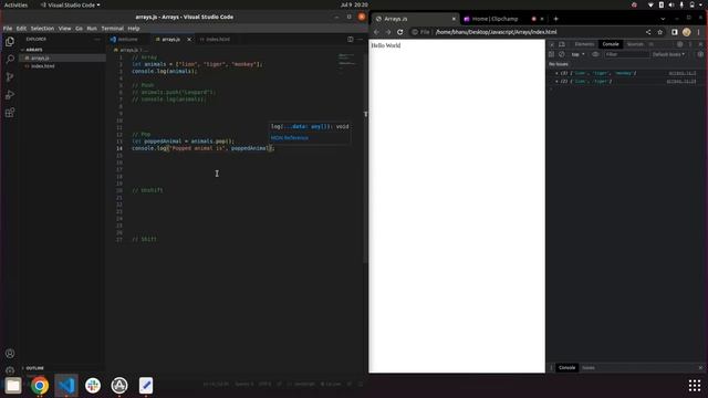 Javascript Array Methods | Pop | Push | Shift | Unshift смотреть онлайн