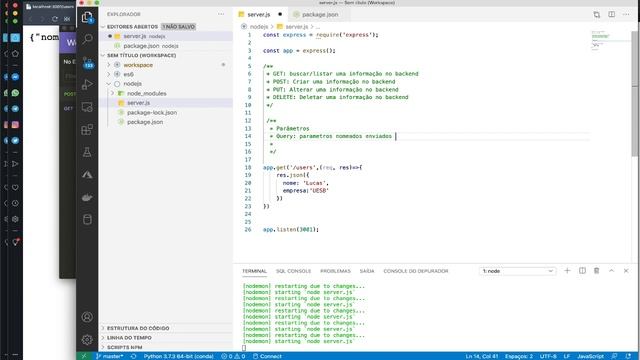 NodeJs: Rotas e Parâmetros смотреть онлайн