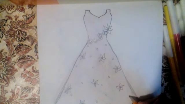 Как нарисовать ПЛАТЬЕ!!!???? смотреть онлайн