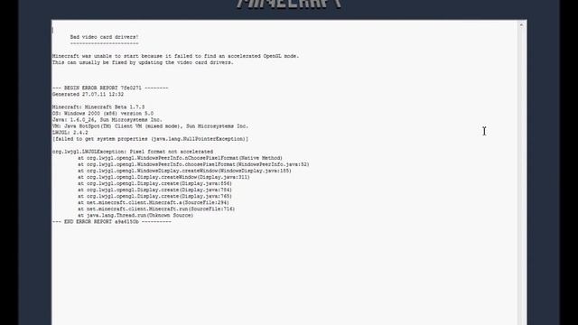 Minecraft Fehler... смотреть онлайн