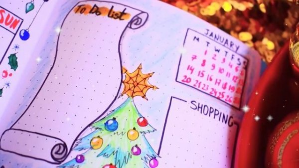 DIY ЗАПОЛНЯЕМ ЕЖЕДНЕВНИК В НОВОГОДНЕМ СТИЛЕ на Декабрь ? BULLET JOURNAL: планирование и оформление