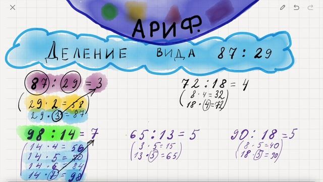 Деление двузначного числа на двузначное. Как разделить устно два числа. смотреть онлайн