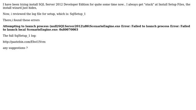 Databases: SQL Server 2012 Failed to launch local ScenarioEngine.exe смотреть онлайн