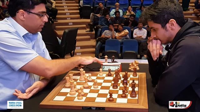 Vidit Gujrathi beats Vishy Anand for the first time in his chess career смотреть онлайн