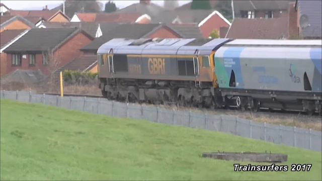 GBRf Class 66 No. 66713 on 6E09 Liverpool Biomass Terminal - Drax Aes @ Denton Jn on 07.12.17 - HD смотреть онлайн