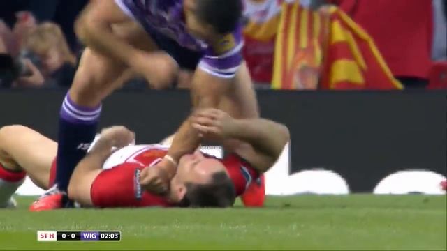 Ben Flower Brutally Attacks Lance Hohaia and gets sent off in Rugby Super League Grand Final смотреть онлайн