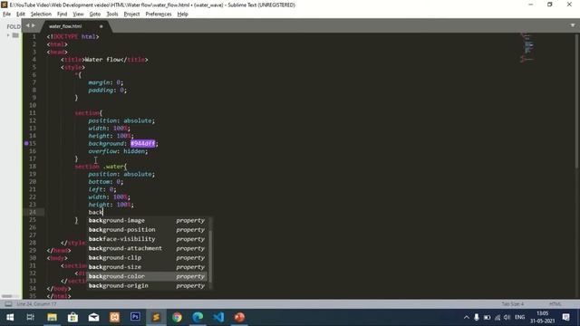 Water flow animation using CSS in html by RN Programming смотреть онлайн
