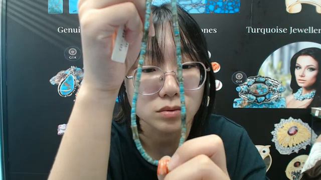 20240821-06 100% Natural Turquoise Rondelle Beads & Turquoise Abacus Beads