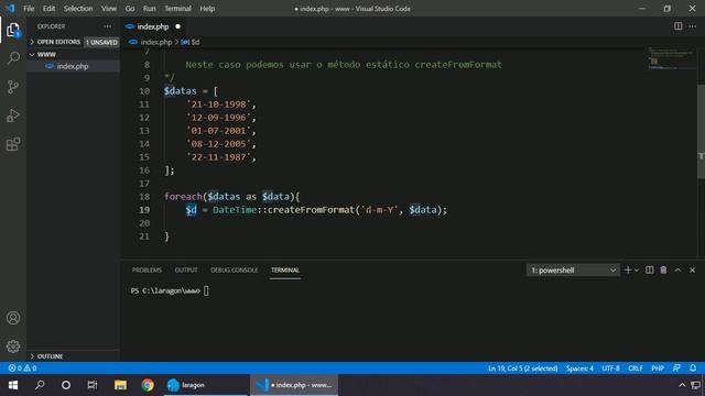 PHP 8 PARTE 2 #045 CRIAR DATAS A PARTIR DE UMA LISTA смотреть онлайн
