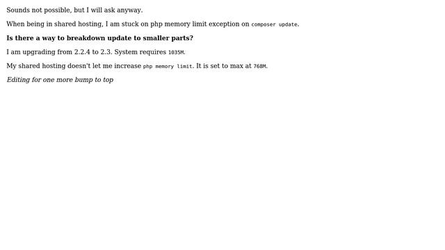 Magento: Breakdown `composer update` to avoid php memory limit смотреть онлайн
