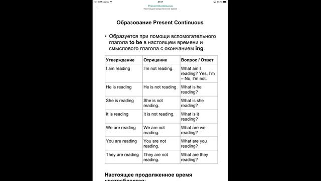 Present Continuous Настоящее продолженное время смотреть онлайн