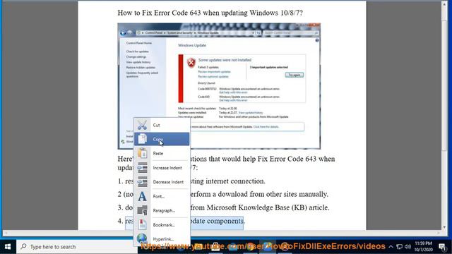 Fix Error Code 643 when updating Windows 10/8/7 смотреть онлайн