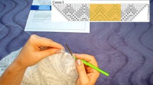 Шаль "Цветы мелиссы" | Подробный МК | Часть 5