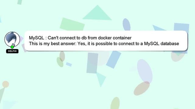 MySQL : Can't connect to db from docker container смотреть онлайн