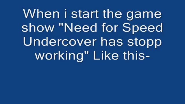 Nfs undercover has stoped working смотреть онлайн