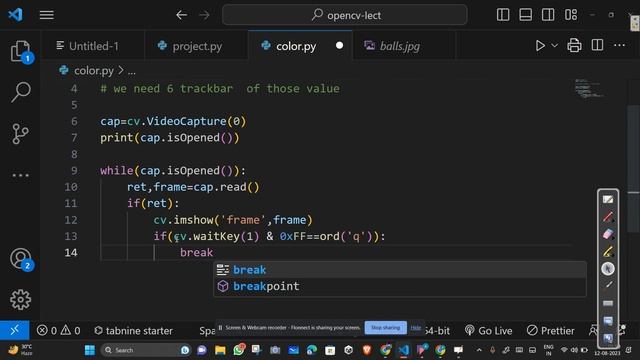 COLOR DETECTION || OPENCV || PYTHON || HSV MODEL смотреть онлайн