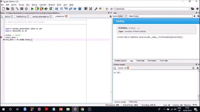Algorithmic Trading Intro - Get Stock Data Using Python (Pandas Datareader) - I смотреть онлайн