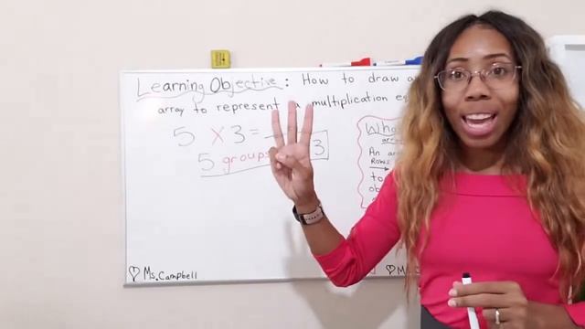 How to DRAW an ARRAY for Multiplication Equation - Grade 2 Classroom - Teach Ms. Campbell смотреть онлайн
