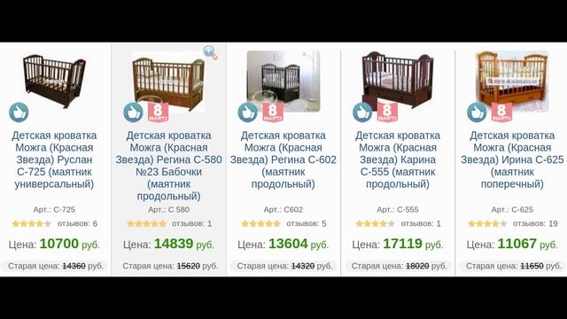 ♥ Детская кроватка красная звезда | Кроватка детская красная звезда