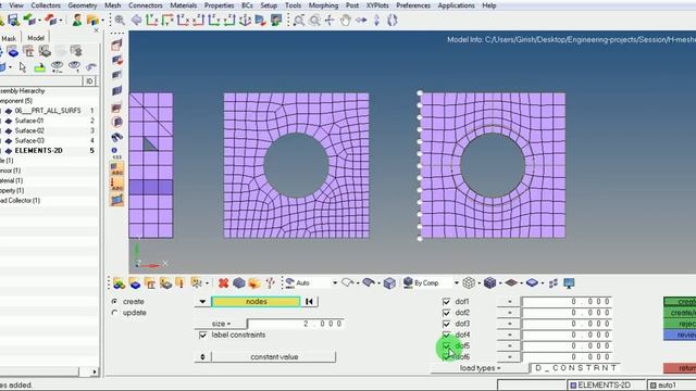 Hypermesh | ANSYS | Fix | Nodes | Define | Constraints | DOF | Tutorial | GRS | смотреть онлайн