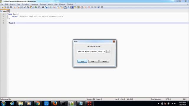 Running perl script using notepad++ смотреть онлайн