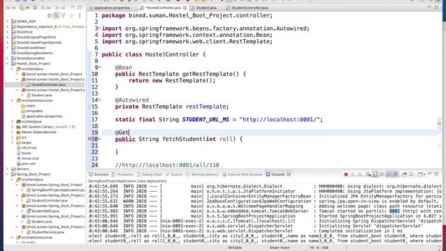 Spring Boot Tutorial | How Microserivces communicate each other | Full Hands on | RestTemplate смотреть онлайн