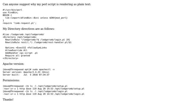 DevOps & SysAdmins: Apache perl script plain text output смотреть онлайн