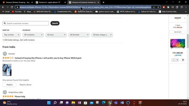 Web Scraping product reviews from Amazon - Part -1 смотреть онлайн
