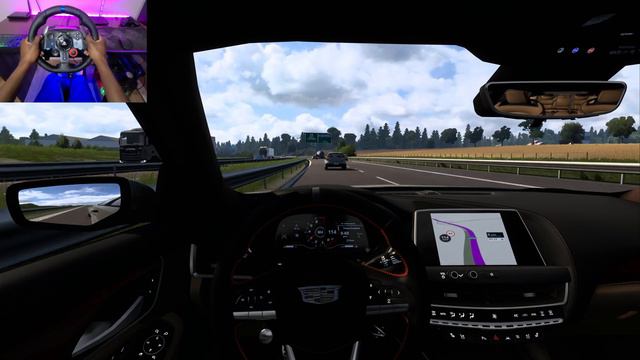 Cadillac CT-5 V Blackwing 2022 - Euro Truck Simulator 2 | ETS2 1.49 | Logitech G29 Gameplay смотреть онлайн