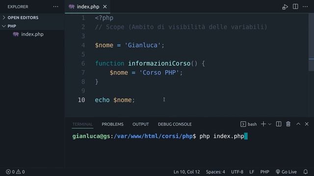 Maestro PHP 8 - Introduzione agli array superglobali e scope delle variabili #13 смотреть онлайн