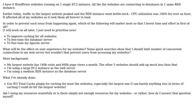 Ways to go about optimizing website performance WordPress, Amazon EC2 Apache and RDS MySQL смотреть онлайн