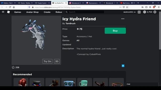 Purple Crystal Horns & Icy Hydra Friend | Roblox смотреть онлайн
