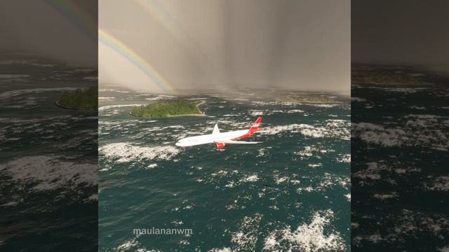 Dangerous Landing Boeing 777 Air Alps At Amsterdam Airport Schiphol In Bad Weather- MFS2020