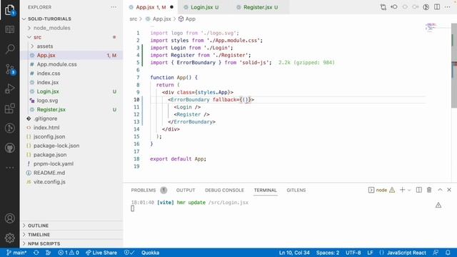 Error Boundary Component | Solid JS tutorials | Part 12 смотреть онлайн