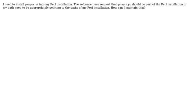 Ubuntu: Installing getopts.pl into the perl installation смотреть онлайн