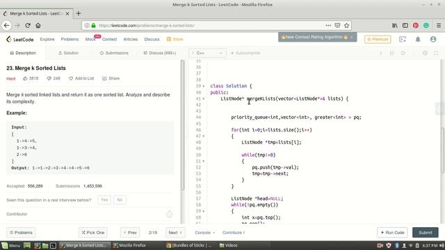 Merge K Sorted Lists смотреть онлайн