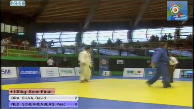 David Moura [BRA] vs. Pascal Scherrenberg [NED] - 2012 World Cup Rome [+100kg] Men Semifinal смотреть онлайн
