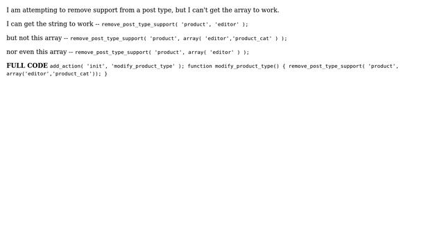 Wordpress: Post Type Support Array Not Working смотреть онлайн