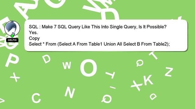 SQL : Make 7 SQL Query Like This Into Single Query, Is It Possible? смотреть онлайн