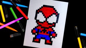 Как нарисовать человека паука по клеточкам