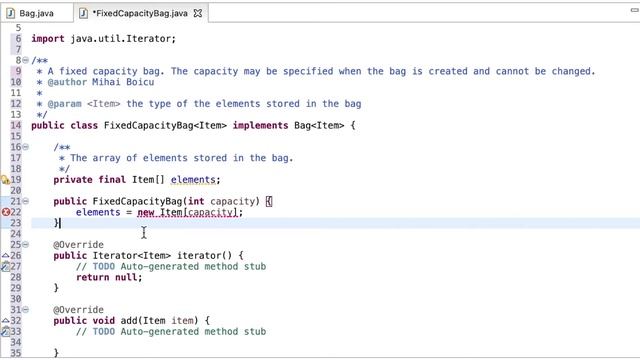 AIT512 A01 113 Fixed Capacity Bag - Java Implementation смотреть онлайн